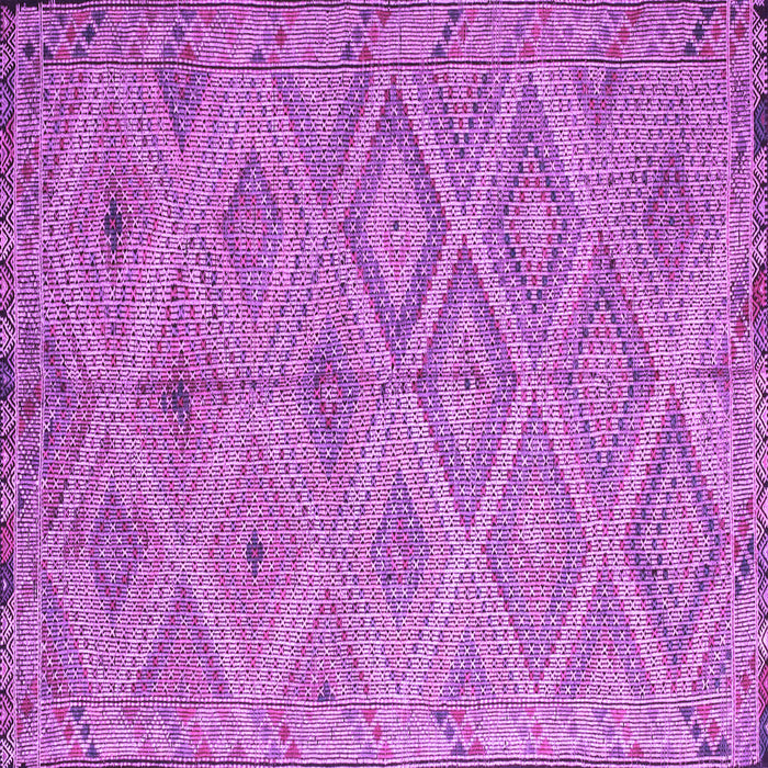 Square Machine Washable Southwestern Purple Country Area Rugs, wshcon874pur