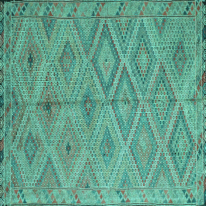 Square Southwestern Turquoise Country Rug, con874turq