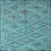 Square Southwestern Light Blue Country Rug, con874lblu