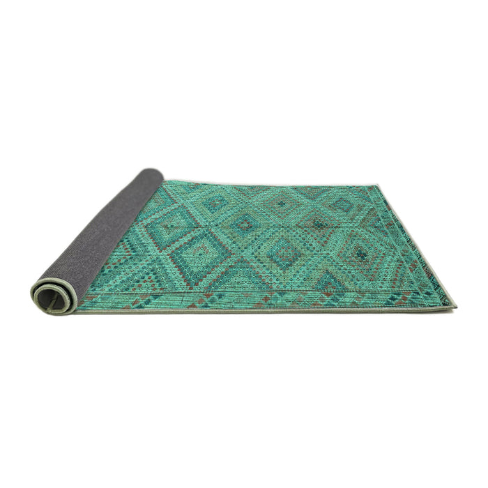 Sideview of Southwestern Turquoise Country Rug, con874turq