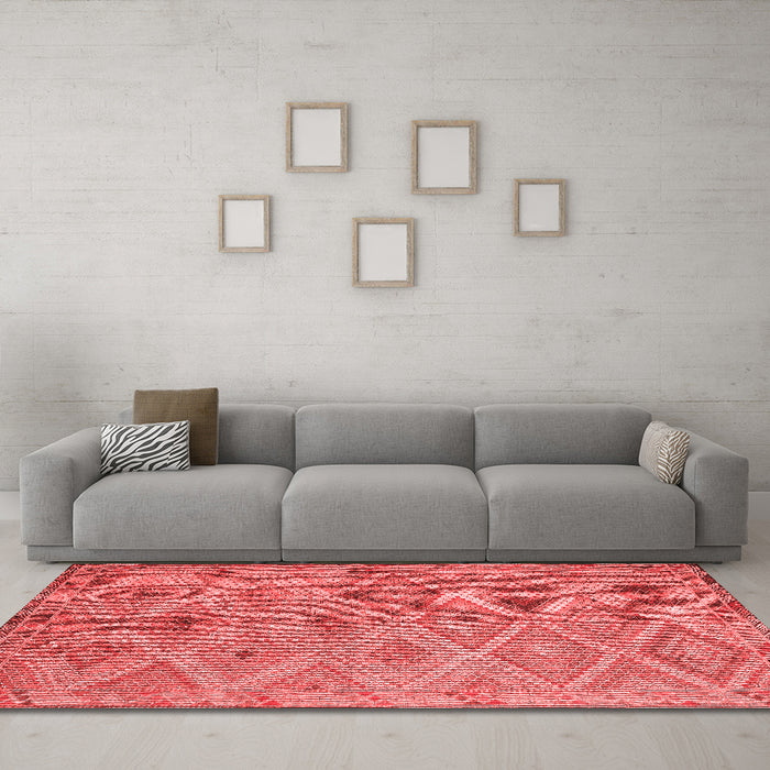 Country Red Washable Rugs