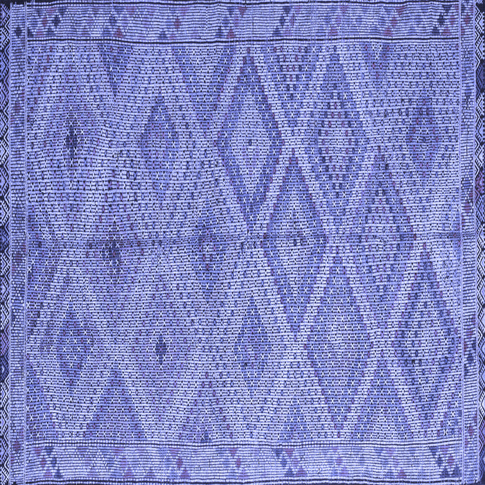 Square Machine Washable Southwestern Blue Country Rug, wshcon874blu