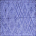 Square Machine Washable Southwestern Blue Country Rug, wshcon874blu