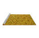 Sideview of Machine Washable Southwestern Yellow Country Rug, wshcon874yw