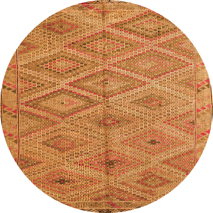 Square Southwestern Orange Country Rug, con874org