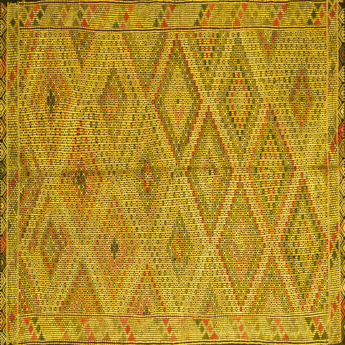 Square Southwestern Yellow Country Rug, con874yw