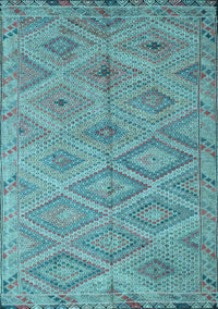 Southwestern Light Blue Country Rug, con874lblu