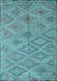 Southwestern Light Blue Country Rug, con874lblu