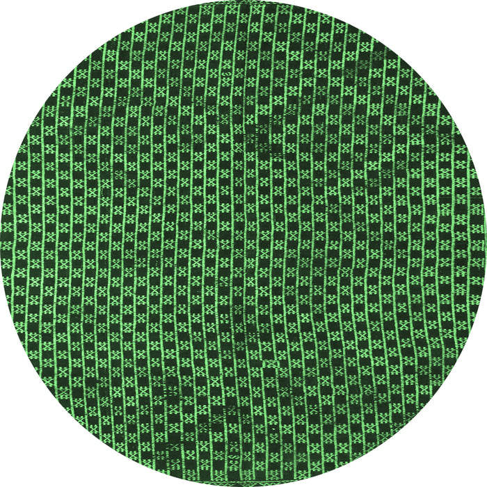 Round Abstract Emerald Green Contemporary Rug, con875emgrn