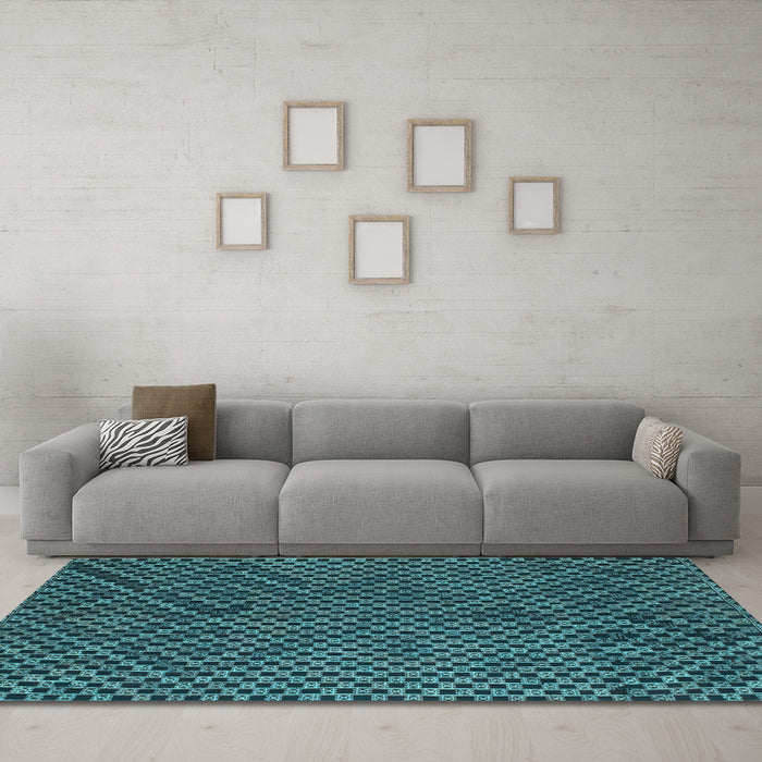 Machine Washable Abstract Light Blue Contemporary Rug in a Living Room, wshcon875lblu