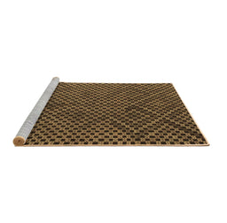 Sideview of Machine Washable Abstract Brown Contemporary Rug, wshcon875brn