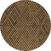 Round Abstract Brown Contemporary Rug, con875brn