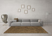 Machine Washable Abstract Brown Contemporary Rug in a Living Room,, wshcon875brn