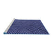 Sideview of Machine Washable Abstract Blue Contemporary Rug, wshcon875blu