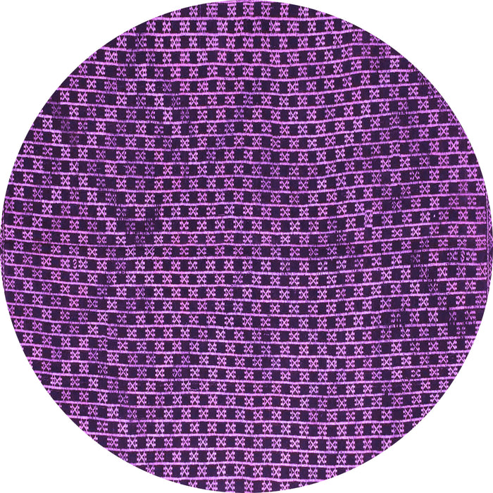 Round Abstract Purple Contemporary Rug, con875pur