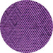 Round Abstract Purple Contemporary Rug, con875pur