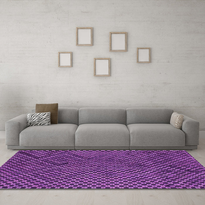 Machine Washable Abstract Purple Contemporary Area Rugs in a Living Room, wshcon875pur