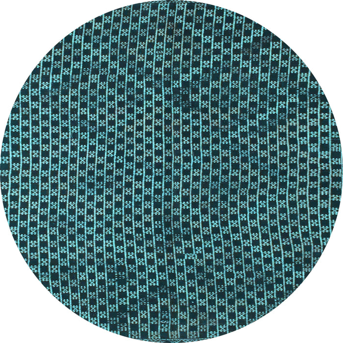 Round Abstract Light Blue Contemporary Rug, con875lblu