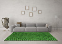 Machine Washable Abstract Green Contemporary Rug, wshcon875grn