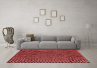 Machine Washable Abstract Red Contemporary Rug, wshcon875red