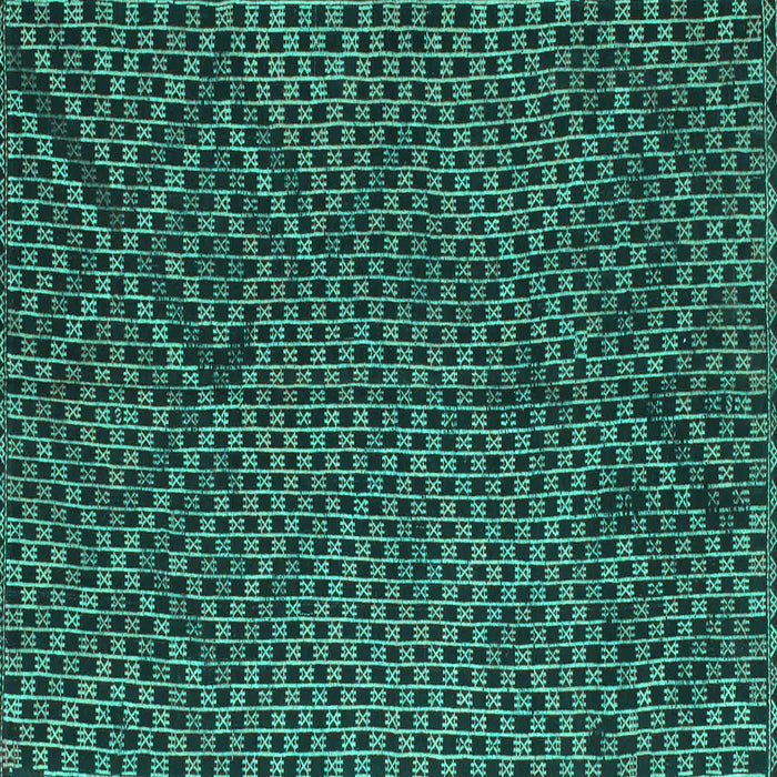 Square Machine Washable Abstract Turquoise Contemporary Area Rugs, wshcon875turq
