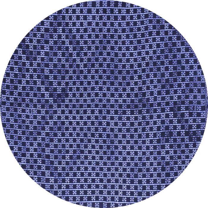 Round Abstract Blue Contemporary Rug, con875blu