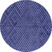 Round Abstract Blue Contemporary Rug, con875blu