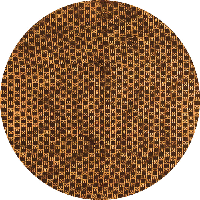 Square Abstract Orange Contemporary Rug, con875org