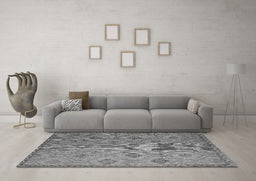 Machine Washable Southwestern Gray Country Rug in a Living Room,, wshcon876gry