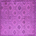 Square Machine Washable Southwestern Purple Country Area Rugs, wshcon876pur