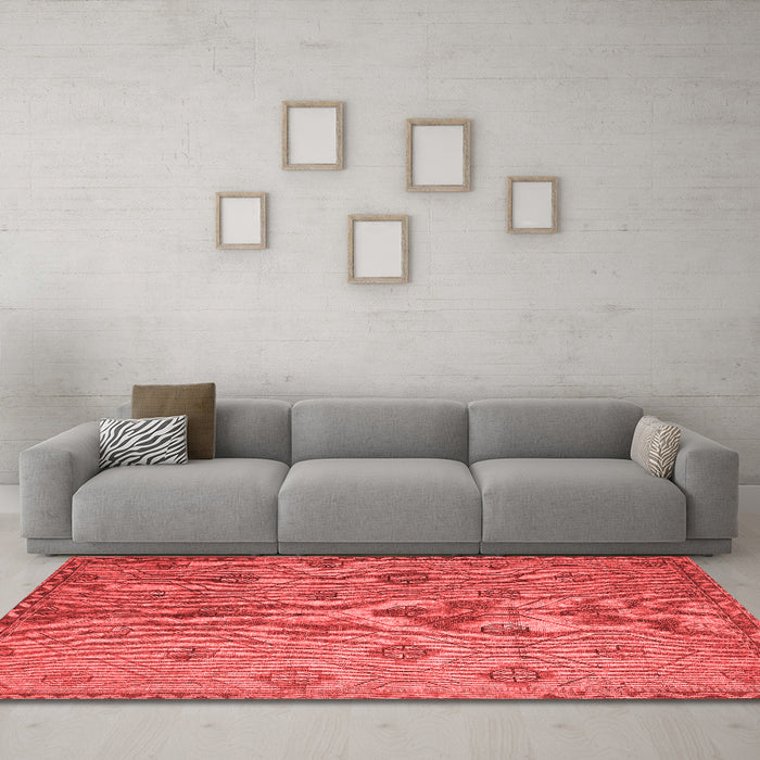 Country Red Washable Rugs