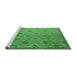 Sideview of Machine Washable Southwestern Emerald Green Country Area Rugs, wshcon876emgrn