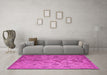 Machine Washable Southwestern Pink Country Rug in a Living Room, wshcon876pnk