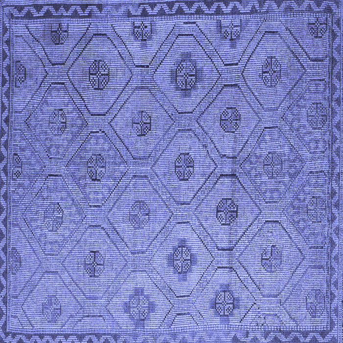 Square Machine Washable Southwestern Blue Country Rug, wshcon876blu