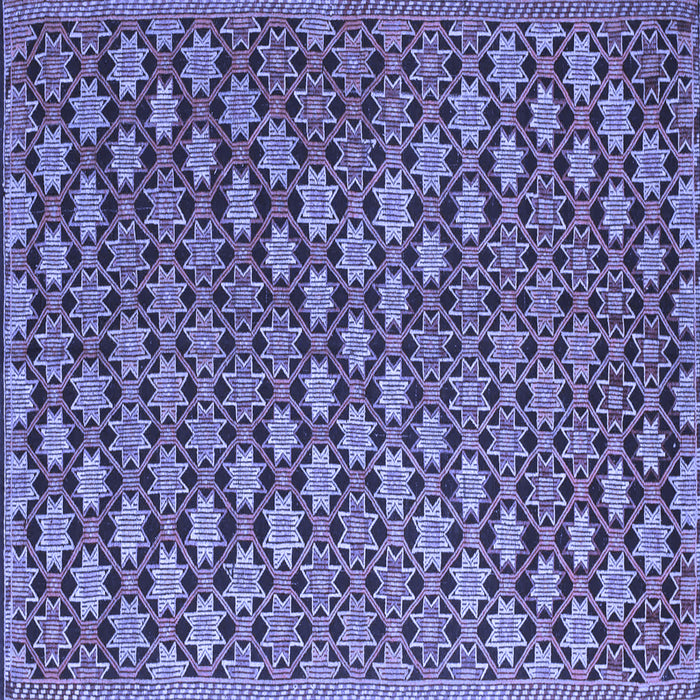 Square Machine Washable Abstract Blue Contemporary Rug, wshcon877blu