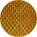 Round Machine Washable Abstract Yellow Contemporary Rug, wshcon877yw