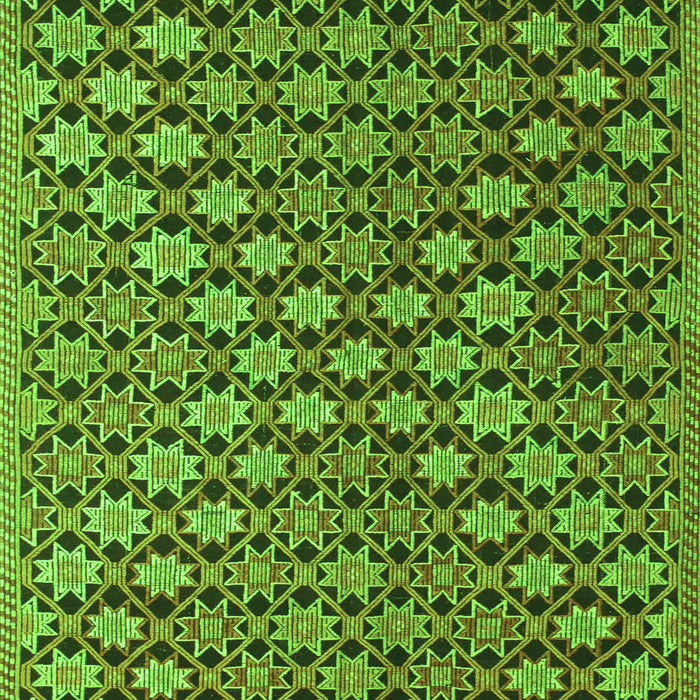 Serging Thickness of Machine Washable Abstract Green Contemporary Area Rugs, wshcon877grn
