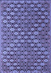 Abstract Blue Contemporary Rug, con877blu