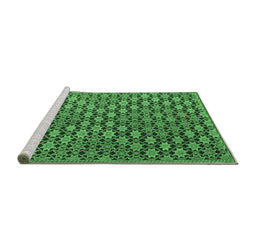 Sideview of Machine Washable Abstract Emerald Green Contemporary Area Rugs, wshcon877emgrn