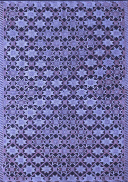 Abstract Blue Contemporary Rug, con877blu