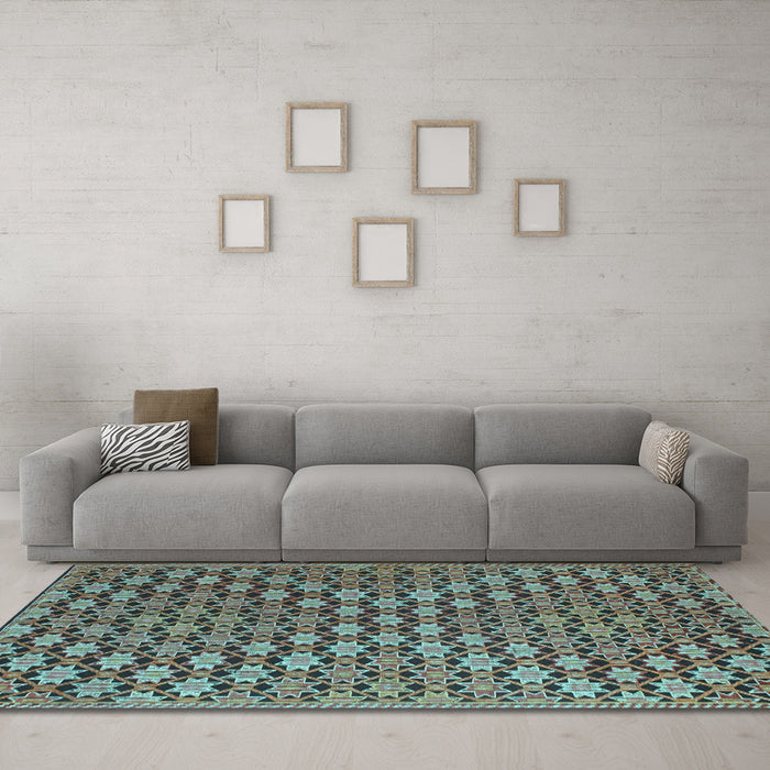 Machine Washable Abstract Light Blue Contemporary Rug in a Living Room, wshcon877lblu