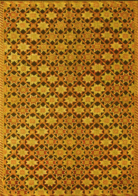 Abstract Yellow Contemporary Rug, con877yw