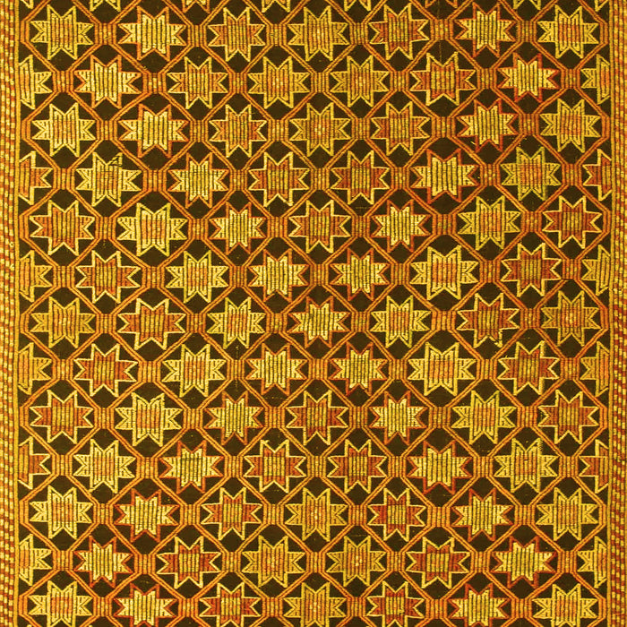Abstract Yellow Contemporary Rug, con877yw