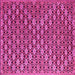 Square Machine Washable Abstract Pink Contemporary Rug, wshcon877pnk