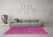 Machine Washable Abstract Pink Contemporary Rug in a Living Room, wshcon877pnk