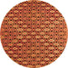 Square Abstract Orange Contemporary Rug, con877org