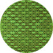 Square Abstract Green Contemporary Rug, con877grn