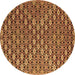 Round Machine Washable Abstract Brown Contemporary Rug, wshcon877brn