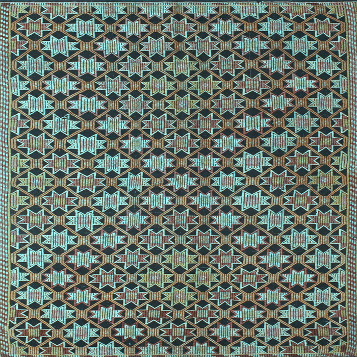 Square Machine Washable Abstract Light Blue Contemporary Rug, wshcon877lblu