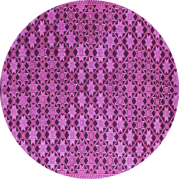 Round Machine Washable Abstract Purple Contemporary Area Rugs, wshcon877pur